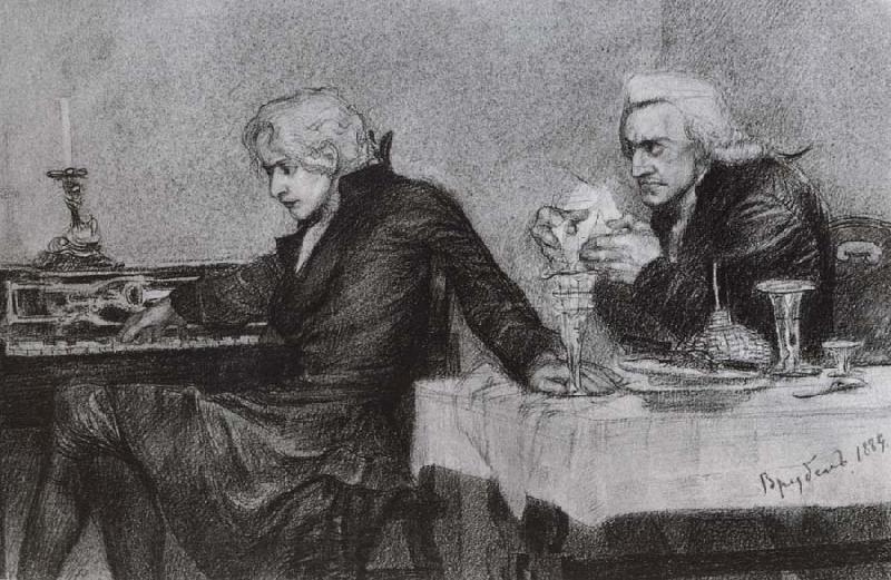 Mikhail Vrubel Salieri Pouring Poison Into Mozart's Glass Spain oil painting art